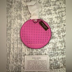Vintage Henri Bendel Iconic Influencer Bag Charm Pink/ Centennial Stripe NWT